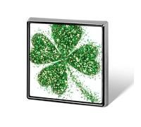 Spille unisex con trifoglio glitterato per San Patrizio e spille quadrate leggere da bavero gioielli per abbigliamento scialle cappello