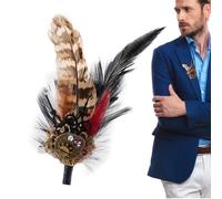Spille Vintage Per Donne | Spilla Per Zaino 2-In-1 Design Con Piume | Clip Per Capelli Decorativa Per Collezionisti | Camicie Cappelli Abiti Zaini Danza Teatro Spettacoli Matrimonio Eventi Donne