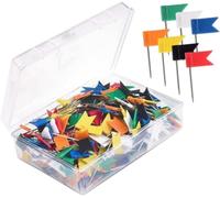 Spilli Bandiera Colorati,100 Pezzi Spilli Plastica Colorata 6mm,Mappa Tacks Puntine Colorate,con Bandiere Testa in Plastica per,Mappa di Viaggio Bacheca di Sughero Bollettino,8 Colori