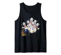 Spilli da Bowling spaventati Cartone Animato Divertente Bombetta Sport Gioco Umorismo Canotta