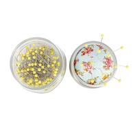 Spilli da cucito, 200 spilli gialli con testa a sfera, per sartoria, trapuntatura, accessori per cucito, gioielli fai da te, decorazioni artigianali (scatola)