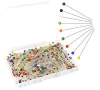 Spilli da sarta, 500 pezzi, testa vetro, cucito, artigianato, multicolore