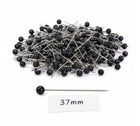 Spilli da Sarta con Testa Colorata, 37mm, 100 Pezzi, per Cucito, Bricolage e Bacheca (Nero)
