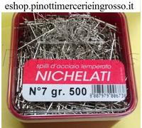 SPILLI DA SARTORIA IN ACCIAIO NICHELATO - SCAT DA GR. 500-LUNGHEZZA MM.35 -MIS.7