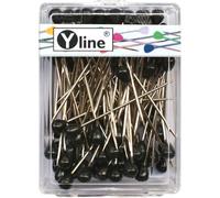 Spilli da tappezziere, set di 100 pezzi con testa in plastica nera ca. 60 mm, spilli per gioielli, misura grande, 0717-SW