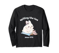 Spilling The Tea Since 1773 Coniglio Coniglio Kawaii Maglia a Manica