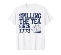 Spilling The Tea Since 1773 Divertente 4 luglio Uomo Donna Maglietta