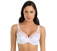 Spiman Reggiseno da donna con ferretto in microfibra leggera con inserti in pizzo (coppa B, coppa C e coppa D), bianco, 5C