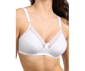 Spiman Reggiseno Donna Senza Ferretto e Imbottitura in Puro Cotone 100% con Pizzo macramè Coppa B Reggipetto Anziana Basic Bra Comodo Anallergico Traspirante Comfort Quotidiano Made in Italy