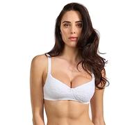 Spiman Reggiseno Imbottito in Cotone, Senza Ferretto, con Pizzo, Spalline Regolabili, Coppa B Art 331