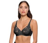 Spiman Reggiseno Siria con Ferretto, Cotone e Pizzo (3C, Nero)
