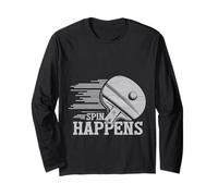 Spin Happens Funny Table Tennis Player Racket Paddle Zone Maglia a Manica