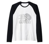 Spin Happens Funny Table Tennis Player Racket Paddle Zone Maglia con Maniche Raglan