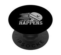 Spin Happens Funny Table Tennis Player Racket Paddle Zone PopSockets PopGrip Adesivo