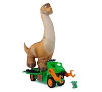 Paw patrol: the dino movie, megasaurus dino veicolo con dinosauro giocattolo gonfiabile da 76,2 cm e personaggio rocky, dai 3 anni in su