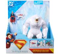 DC Comics Superman - Set da gioco Fortezza della Solitudine, 33 cm, con personaggio Superman e cripto e mostro di neve, giocattolo per bambini dai 4 anni in su