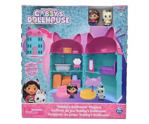 Spin Master DreamWorks Gabby's Dollhouse, casa delle bambole con personaggi e accessori, set da gioco Netflix, casa con gatto turchese e rosa