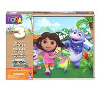 Spin Master Games, Set di 3 puzzle in legno di Dora, 24 pezzi ciascuno, puzzle per bambini, giocattoli per ragazze e ragazzi in età prescolare, a partire da 3 anni