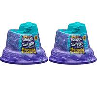 Spin Master Kinetic Sand, Mini Castello Sirenetta, 170 g di Sabbia Shimmer, Sabbia Magica Viola, 1 formina, 2 Accessori e 3 Gemme Incluse, Giocattoli per Bambini e Bambine 3 Anni (Confezione da 2)