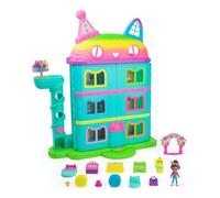 Gabby's Dollhouse , Casa delle bambole per festeggiamenti da 15 pezzi a tema arcobaleno, personaggi giocattolo, mobili per la casa delle bambole e 6 effetti sonori, giocattoli per bambine e bambini dai 3 anni in su