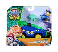 Paw Patrol: The Dino Movie, Chase Dino Rescue Cruiser con tenaglia carica a molla e 2 action figure, giocattoli per bambine e bambini dai 3 anni in su