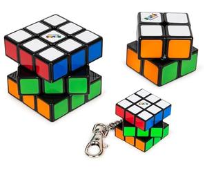 Spin Master Rubik Il cubo, Family Pack 3x3 + 2x2 + 3x3 Portachiavi