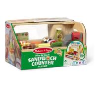 Melissa & Doug Paninoteca in Legno,Crea il tuo Panino, 56 Pezzi, Gioco Educativo in Legno, Gioco di Ruolo, Montessori, Gioco creativo, Cibo in legno,Regalo per Bambini e Bambine di 3 4 5 6 7 anni
