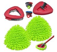 Spin Mop Pads di ricambio per Vileda Easy Wring 1 sistema di serbatoio, 2 panni in microfibra, 1 confezione di scrubber e 1 base per mocio