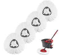 Spin Mop Ricarica Testa di Ricambio Compatibile con Ocedar e Vileda EasyWring 2-in-1 Turbo Mop Microfibra Mop Pads per Triangolo Spin Mop Lavabile e Riutilizzabile (4 Pack)