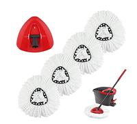 Spin Mop Ricarica Testa e Base di Ricambio Compatibile con Ocedar e Vileda EasyWring 2-in-1 Turbo Mop Microfibra Mop Pads per Triangolo Spin Mop Lavabile e Riutilizzabile (4 Pack)