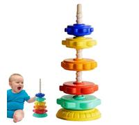 Spin -Stack - Giocattoli - Torre arcobaleno, anelli sensoriali, pile per bambini | Set di riconoscimento educativo, gioco interattivo di sviluppo 'apprendimento per ragazze dai 1 ai 3 anni