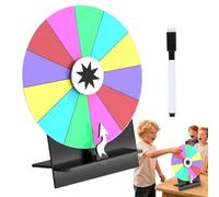 Spin Wheel, 12 Inch Tabletop Prize Turntable with 12 Slots, Dry Erase Marker and Stand, Fortune Roulette Spinner Board for Corporate Events, Trade Shows, Family Night, Party Games