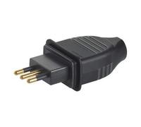 Spina 10 A IP44 in caucciù bimateria 2P+T colore nero - BTICINO S2027GE
