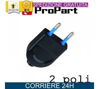 Spina 10A 2 Poli Nera - Presa Elettrica Standard Alta Qualità