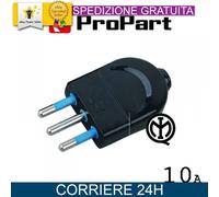 Spina 10A 2P+T Nera - Connettore Elettrico Affidabile e Sicuro