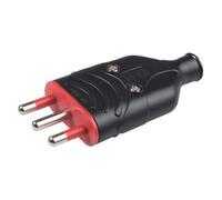 Spina 16A 220V 230V, 2P+T, spina grande, standard italiano, colore nero, modello professionale, in gomma antischiacciamento, ideale per cavi di alimentazione e prolunghe