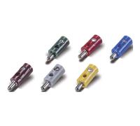 Spina 2,6 mm per modellismo ferroviario 100 pz con foro trasversale giallo