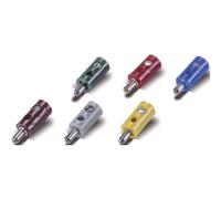 Spina 2,6 mm per modellismo ferroviario 100 pz con foro trasversale verde