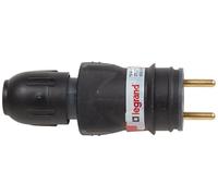 Spina 2P+T 16A IP44 nera gomm pressacavo 050110