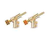 Spina a banana autobloccante in rame for connettore terminale altoparlante da 4 mm amplificatore audio a forma di Y oro argento(1 Pair,Silver)
