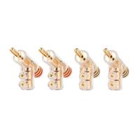 Spina a banana con connettore a banana for cavo for altoparlante con serratura placcato oro 24K da 4 pezzi(Black 4PCS-01)