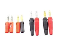 Spina a banana da 1/4 paia Vite for altoparlante audio 4mm Banana Placca in oro argento Spine Adattatore for connettore Senza saldatura Nero Colore rosso(D 8pcs)