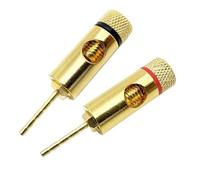 Spina a banana da 2 mm placcata in oro Adattatore terminale amplificatore Blocco a vite Spina a banana da 2 mm Connettore cablaggio senza saldatura(1Pcs Red 1Pcs Black)