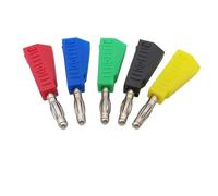 Spina a banana da 4 mm Spina a banana nichelata impilabile maschio Connettori a saldare Adattatori for test elettrici Cavi di prova(Black,5Pcs)