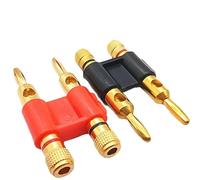 Spina a banana doppia da 20 pezzi da 4 mm - Connettore for cavo di prova a doppia placcato in oro con testa a lanterna e connettori terminali senza saldature.(Black 20Pcs)
