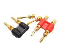Spina a banana doppia da 20 pezzi da 4 mm - Connettore for cavo di prova con testa a lanterna e connettore terminale senza saldature, doppia placcata in oro.(Red 20Pcs)