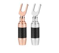 Spina a banana Forma YU Vite Forcella Forcella Banane Connettori Audio Elettronica Altoparlante Connettore Placcato oro rodiato(2pcs,Mix Color)