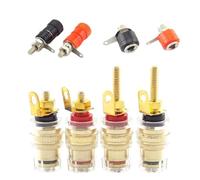 Spina a banana nera da 4 mm Presa jack Connettore rosso nero Filettatura media Amplificatore Altoparlante Terminale a forcella Binding Post audio(D 1 black)