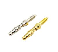 Spina a banana tipo lanterna da 20 pezzi da 4 mm con connettori maschio filettatura M4 Spina audio elettrica senza saldatura a pressione fredda(Gold 20Pcs)