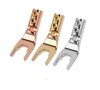 Spina a banana UY Forcella Saldatura a forcella Cavo for altoparlanti Connettore a banane Terminale in rame oro argento Jack audio con amplificatore a vite(8pcs,Silver)